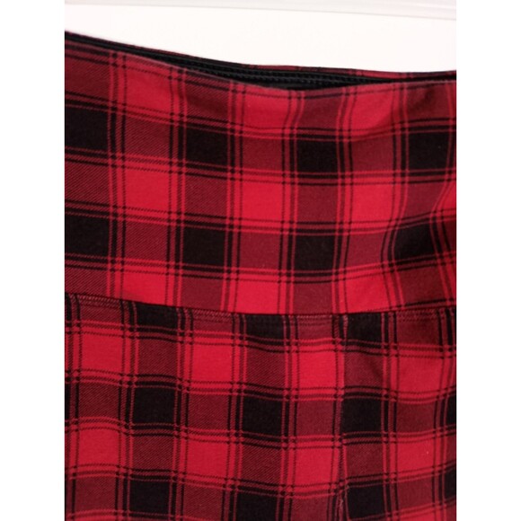 Intro Love The Fit Red Black Plaid Leggings Tummy Control Stretch Size XL Petite - Picture 4 of 5